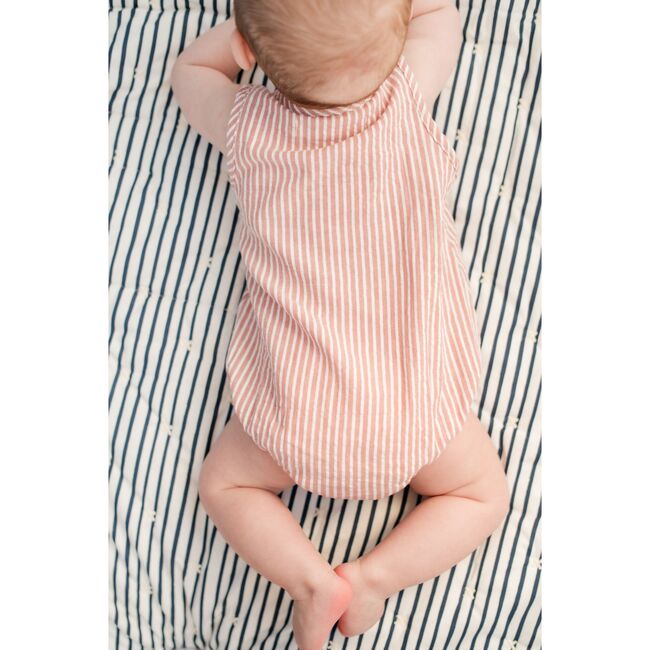 Seersucker Pocket One-Piece, Anchor Red - Jumpsuits - 3