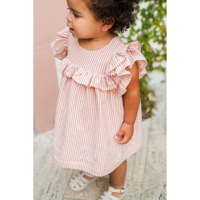 Seersucker Dress, Anchor Red - Dresses - 2