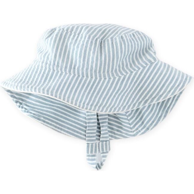 Seersucker Bucket Hat, Marine Blue