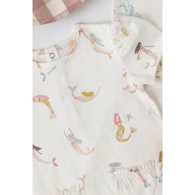 Short Sleeve Puff Romper, Mermaid Melody - Rompers - 5