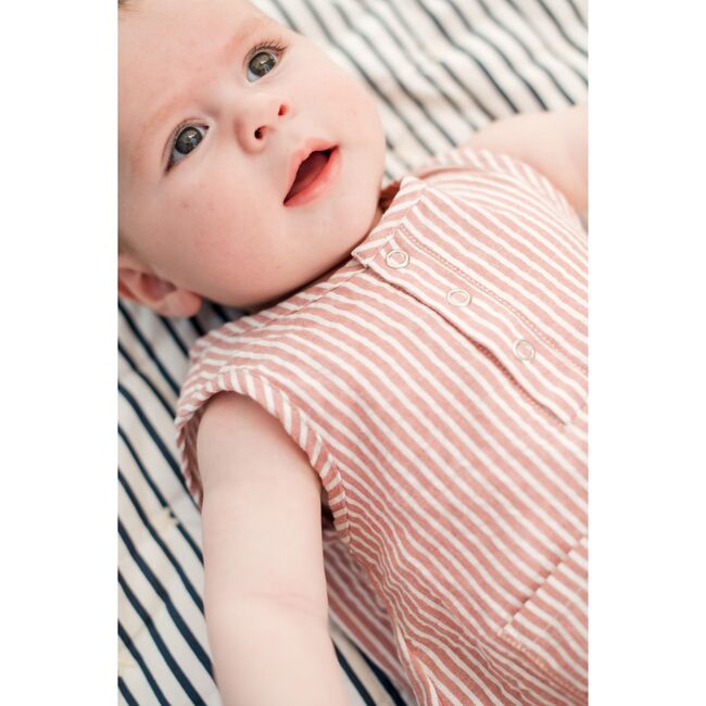 Seersucker Pocket One-Piece, Anchor Red - Jumpsuits - 4