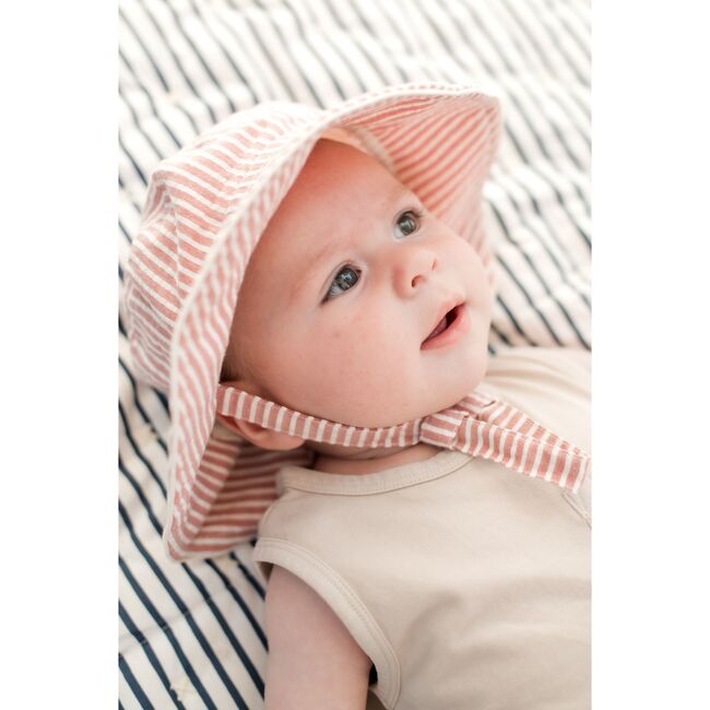 Seersucker Bucket Hat, Anchor Red - Hats - 2