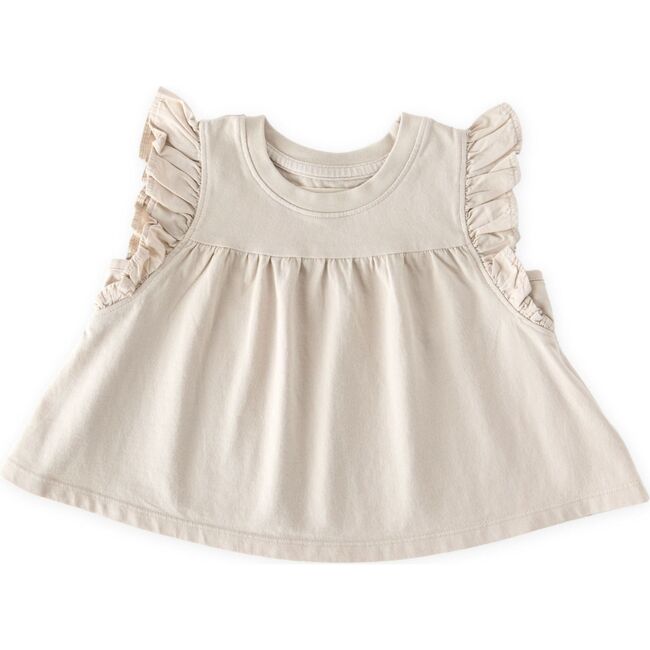 Garment Dye Ruffle T-Shirt, Sand