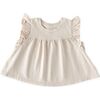 Garment Dye Ruffle T-Shirt, Sand - T-Shirts - 1 - thumbnail