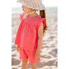 Garment Dye Ruffle T-Shirt, Raspberry - T-Shirts - 2