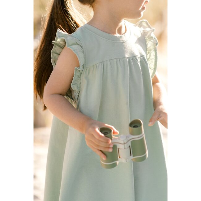 Garment Dye Ruffle Dress, Sea - Dresses - 3