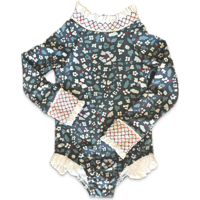 Austen Smocked Suit, Blue Darby