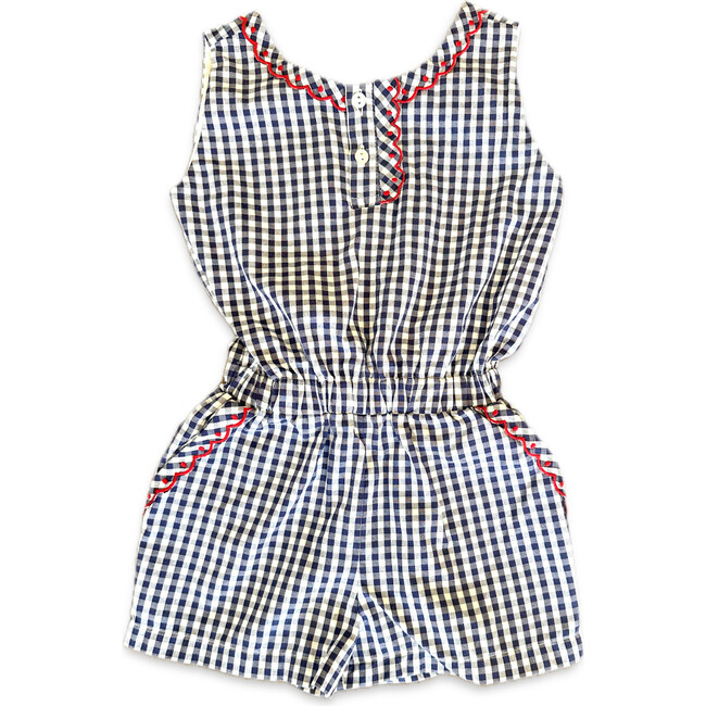 Blue Check Romper