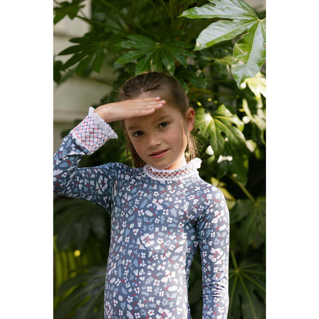 Austen Smocked Suit, Blue Darby - One Pieces - 2