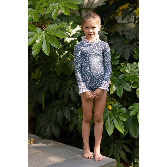 Austen Smocked Suit, Blue Darby - One Pieces - 3
