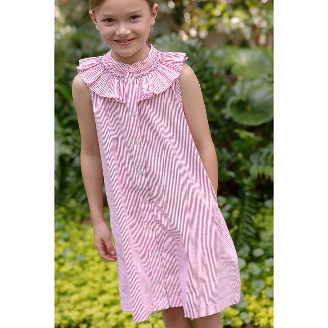 Molly Anne Dress, Red Seersucker - Dresses - 4