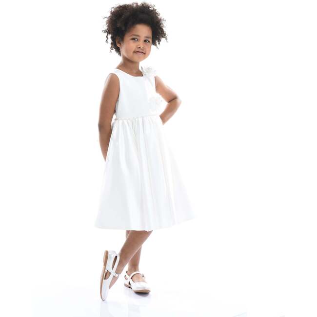 Denali Satin Dress, White - Dresses - 2