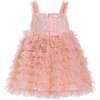 Bow Tiered Tulle Dress, Pink - Dresses - 3