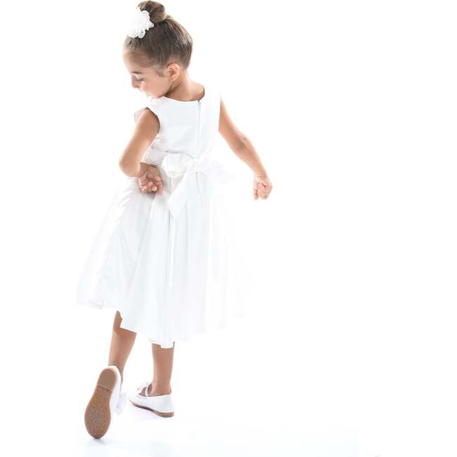 Adeline Satin Dress, White - Dresses - 3