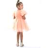 Bow Organza Dress, Peach - Dresses - 3