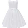 Adeline Satin Dress, White - Dresses - 4
