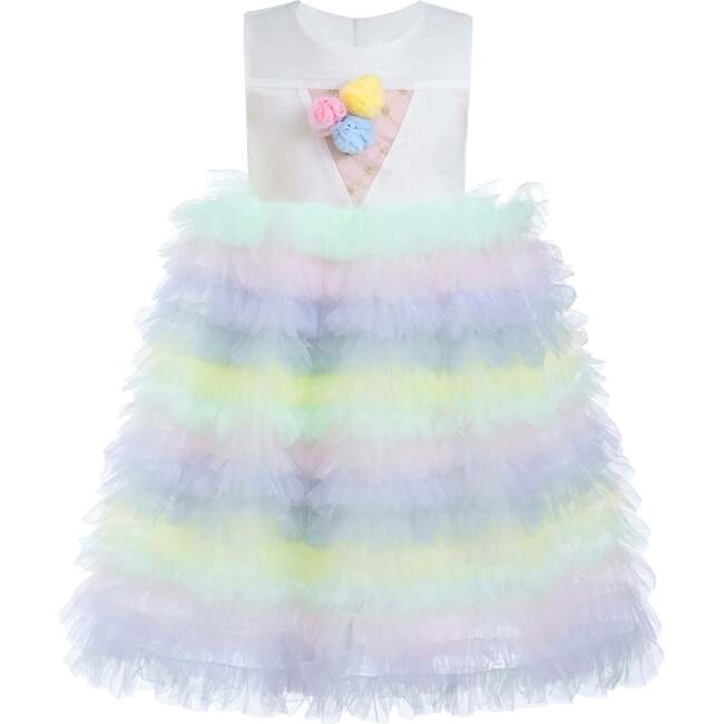 Ruffle Tiered Pom Dress, Purple