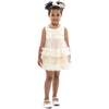Flower Layered Tulle Dress, Ivory - Dresses - 2