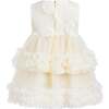 Flower Layered Tulle Dress, Ivory - Dresses - 3