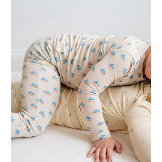 Modal Pajama Set, Sailboats - Pajamas - 2