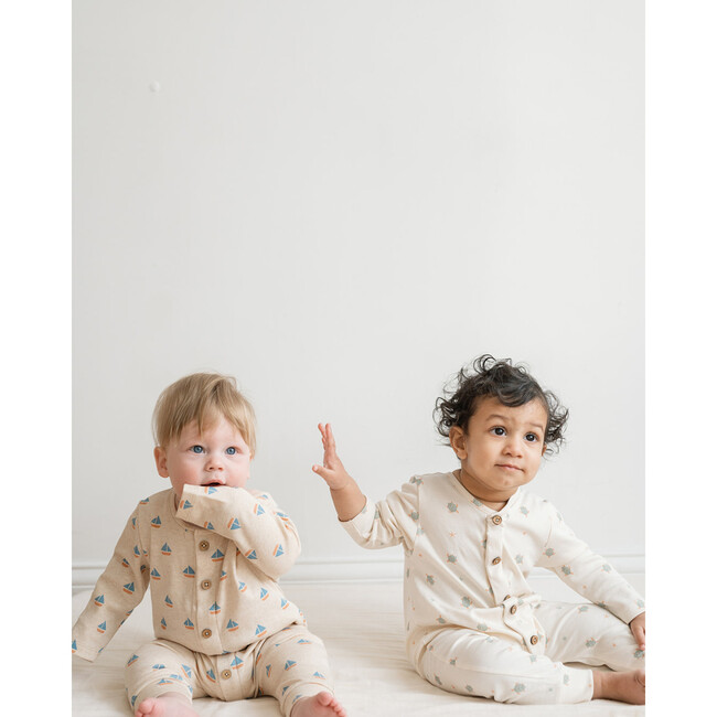 Quinn Magnetic Playsuit, Sailboats - Rompers - 2