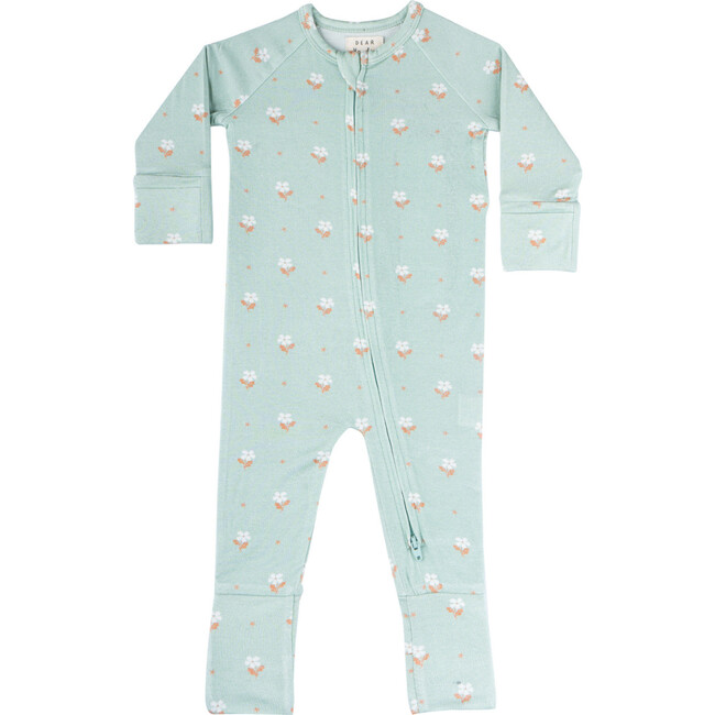 Modal Convertible Footie Pajamas, Seafoam Floral