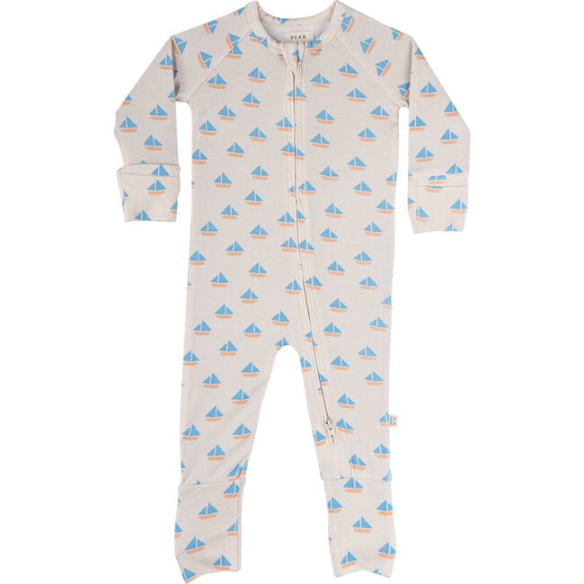 Modal Convertible Footie Pajamas, Sailboats