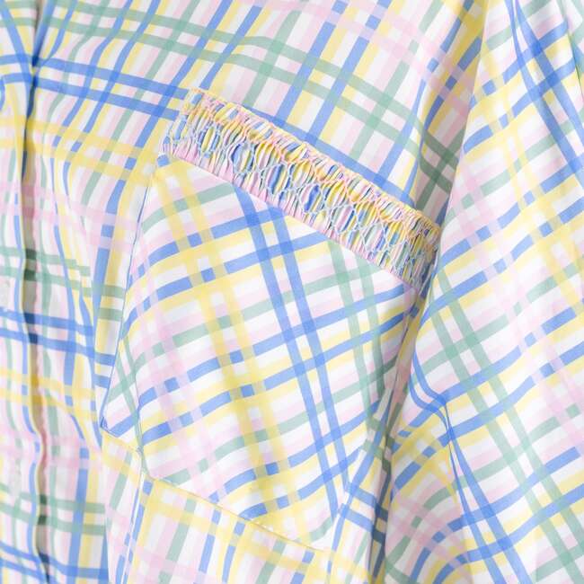Amber Women's Shirt Pastel Plaid, Blue - Blouses - 2