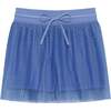 Girls Pleated Skort, Sky Blue - Skirts - 1 - thumbnail