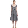 Dani Cotton Silk Dress, Black White Gingham - Dresses - 1 - thumbnail