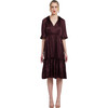 Nina Silk Dress, Bordeaux - Dresses - 1 - thumbnail