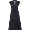 Odette Cotton Silk Stripe Dress, Black Multi - Dresses - 1 - thumbnail