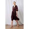 Nina Silk Dress, Bordeaux - Dresses - 2