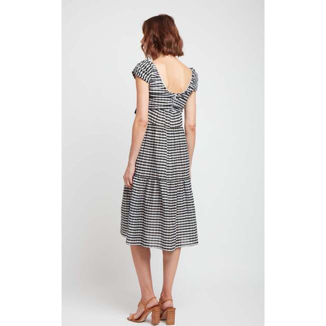 Dani Cotton Silk Dress, Black White Gingham - Dresses - 2