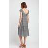 Dani Cotton Silk Dress, Black White Gingham - Dresses - 2
