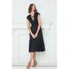 Odette Cotton Silk Stripe Dress, Black Multi - Dresses - 2