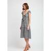 Dani Cotton Silk Dress, Black White Gingham - Dresses - 3