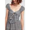 Dani Cotton Silk Dress, Black White Gingham - Dresses - 4