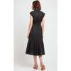 Odette Cotton Silk Stripe Dress, Black Multi - Dresses - 4