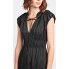Odette Cotton Silk Stripe Dress, Black Multi - Dresses - 5