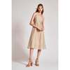 Organza Midi Dress, Sand Navy Stripe - Dresses - 2
