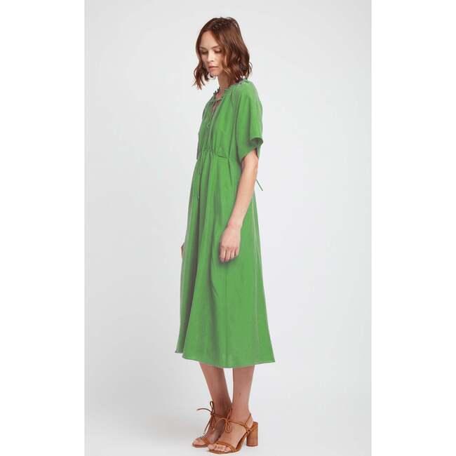 Ingrid Silk Dress, Green - Dresses - 2