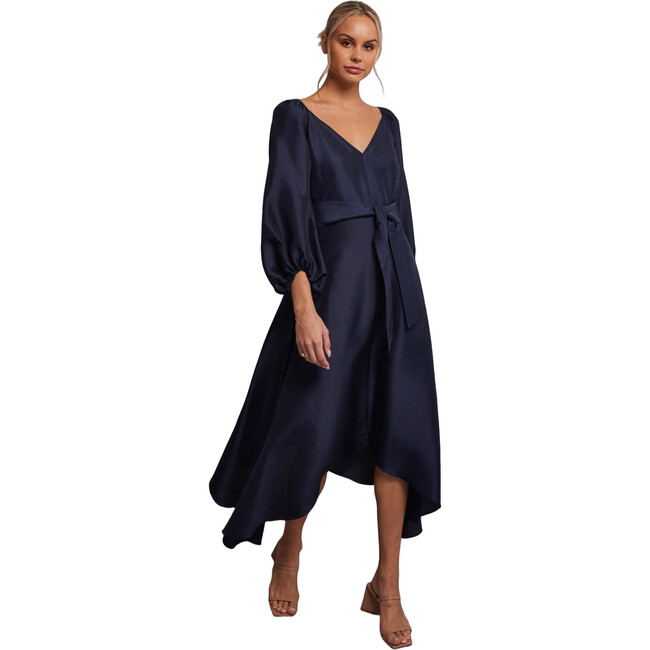 Isabelle Silk Dress, Navy