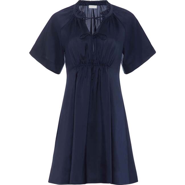 Lana Silk Dress, Navy