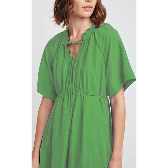 Ingrid Silk Dress, Green - Dresses - 3