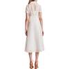 Organza Shirt Dress, White Navy Stripe - Dresses - 2