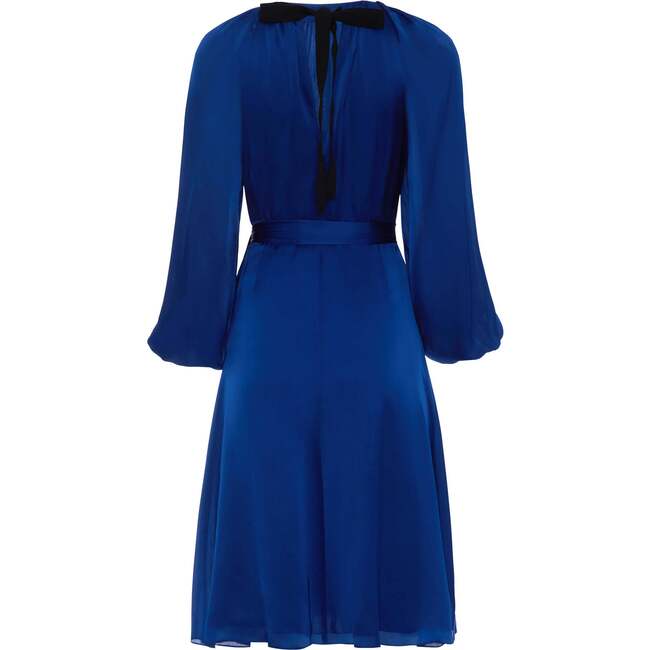 Chantal Silk Dress, Blue - Dresses - 3