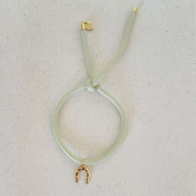 Vineyard Green Bracelet Cord with Horseshoe Charm - Bracelets - 2