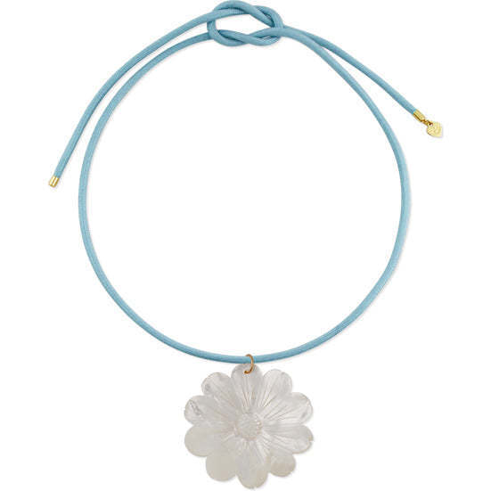 Mother of Pearl Diasy Cord Necklace