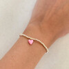 Bead Bracelet with Mini Pink Enamel Heart - Bracelets - 2